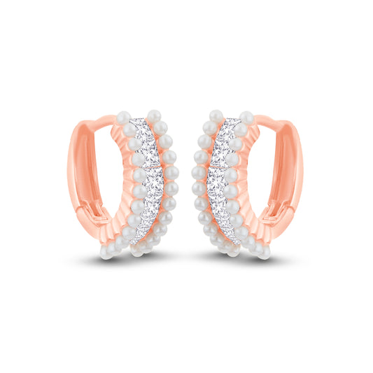 Moonlit Glow 925 Silver Hoops Earrings