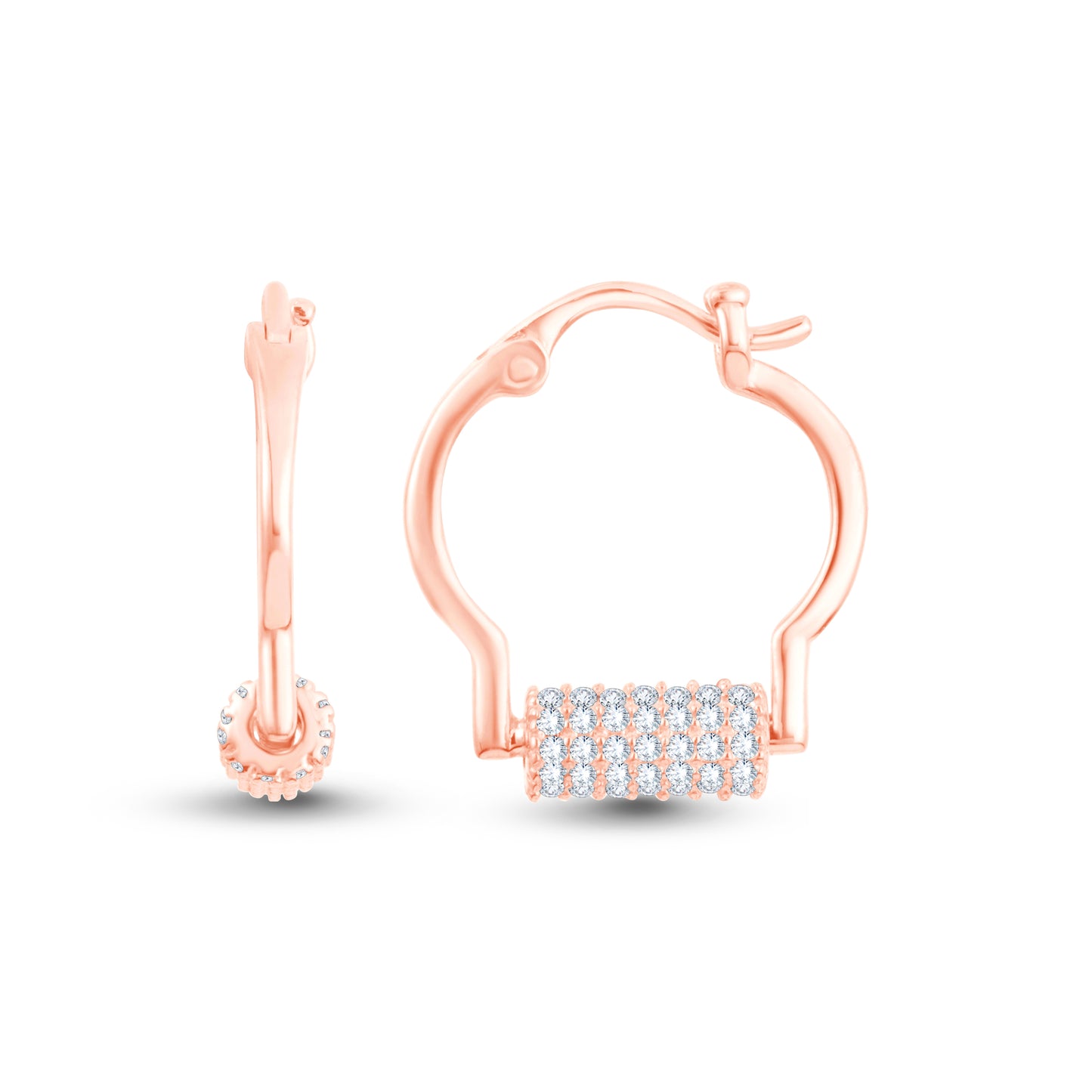 Aurelia Charm 925 Sterling Silver Hoop Earrings