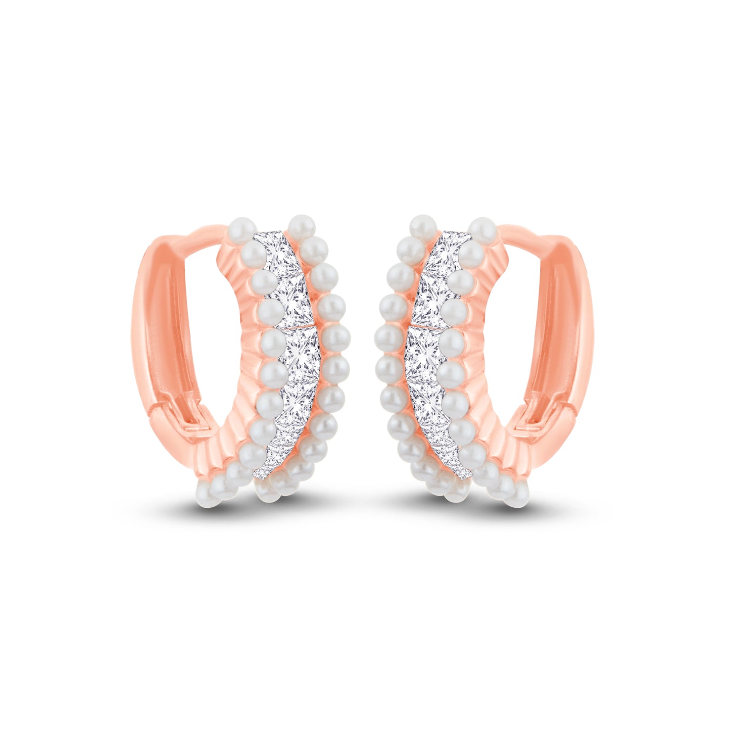 Moonlit Glow 925 Silver Hoops Earrings