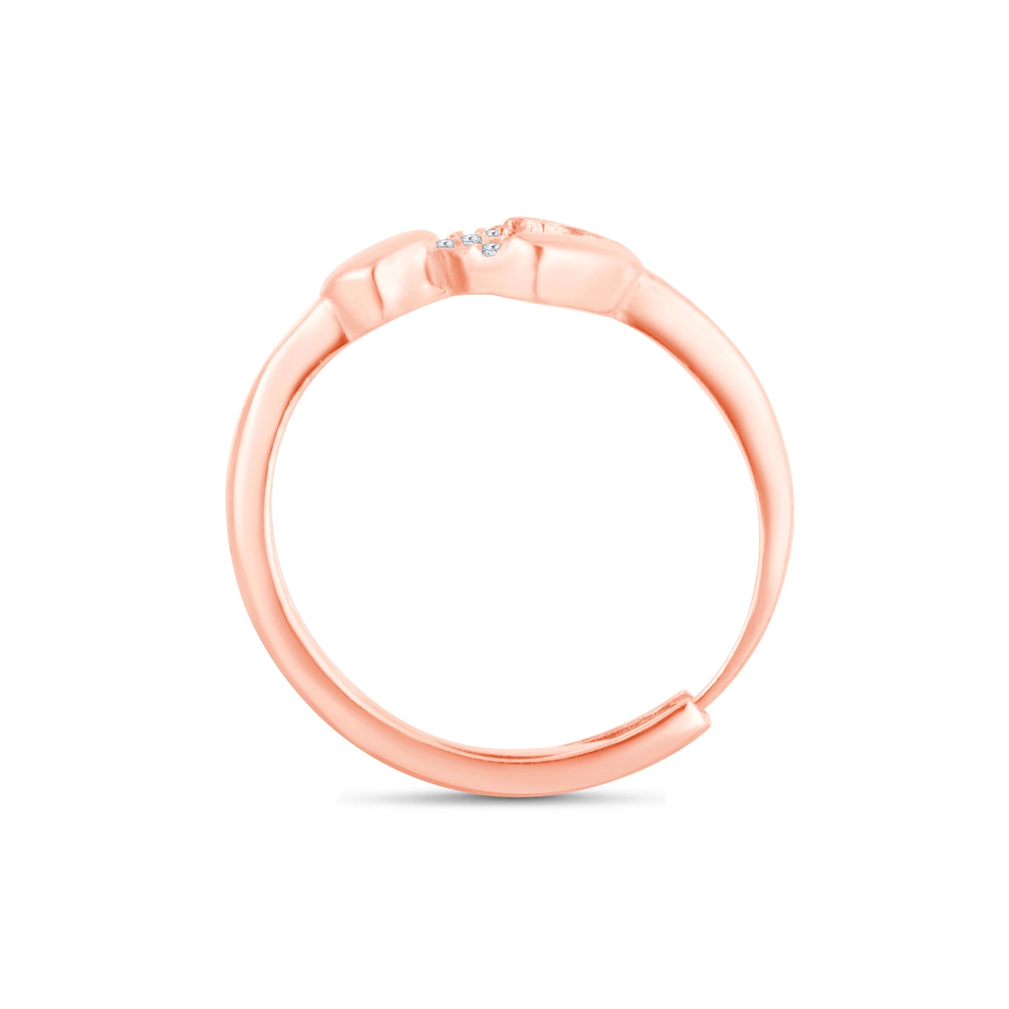 Twin Heart Harmony Adjutable Ring in 925 Silver