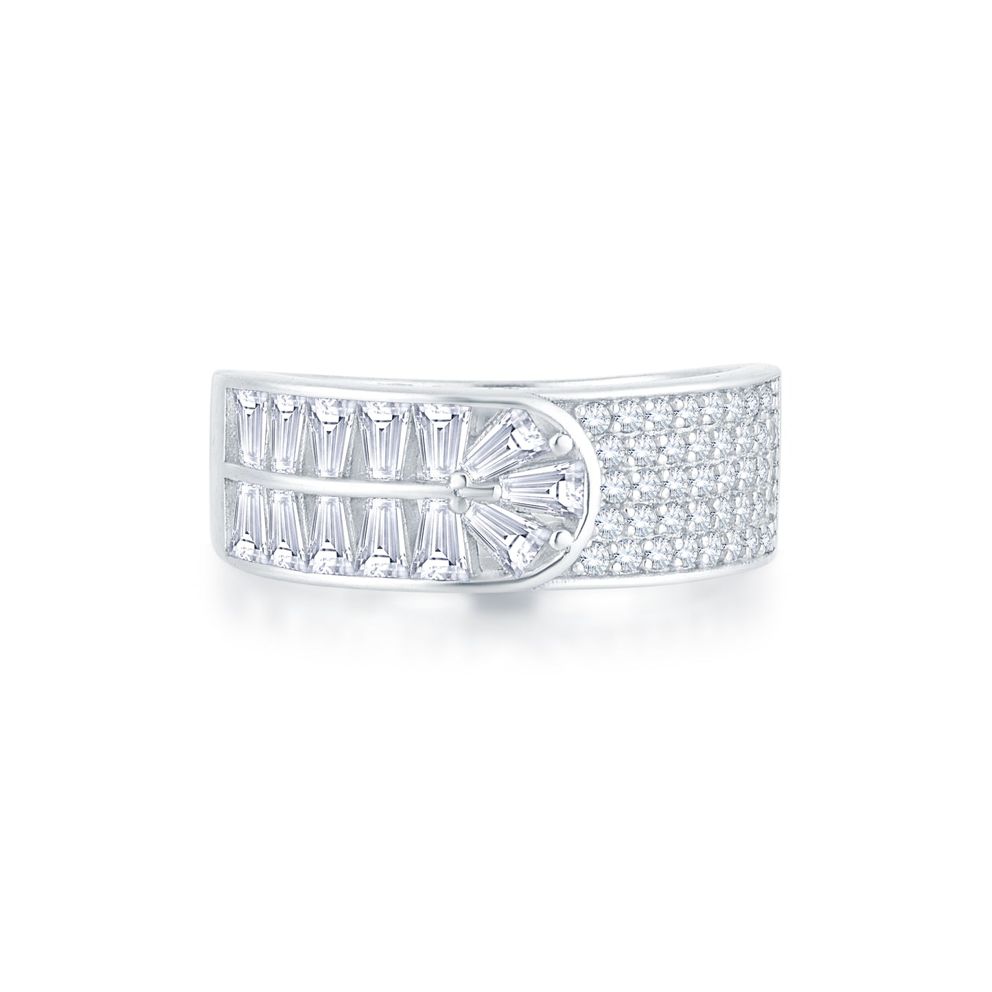 Shimmer Crest Band Ring in 925 Sivler