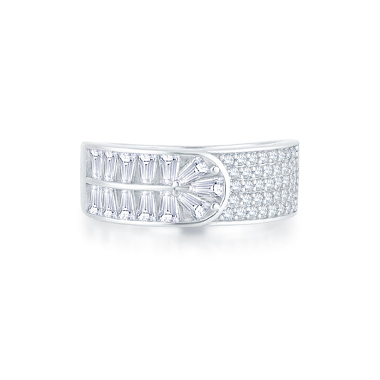 Shimmer Crest Band Ring in 925 Sivler
